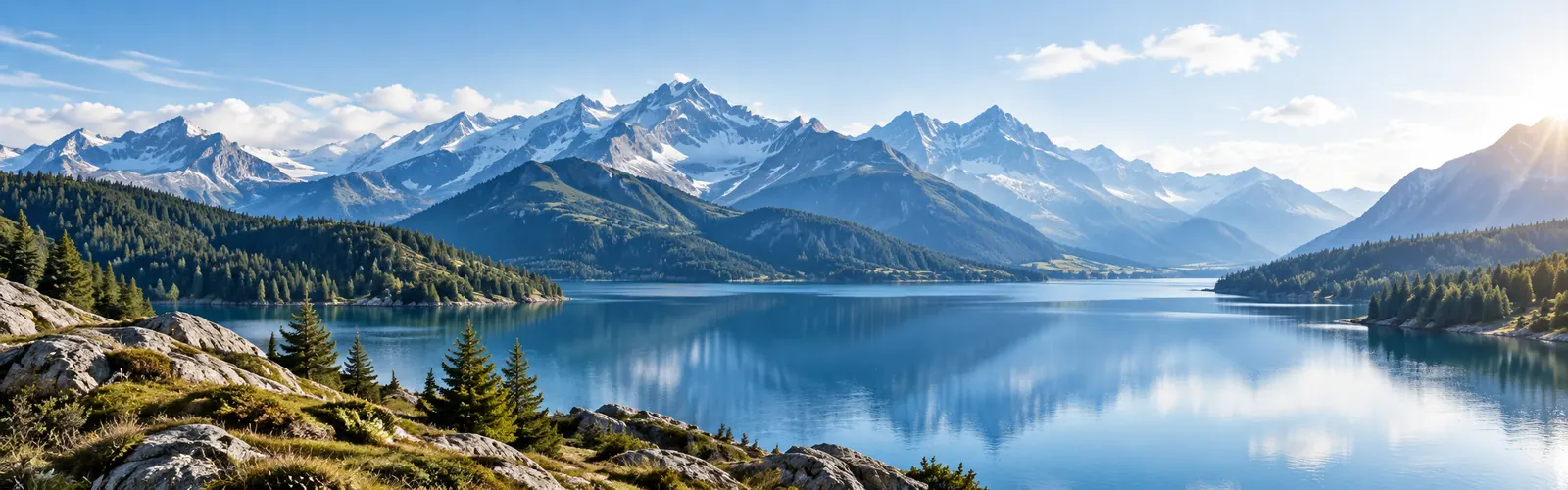 Lac et montagnes